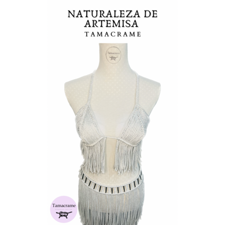 Conjunto de Macramé bikini + Falda Naturaleza de Artemisa